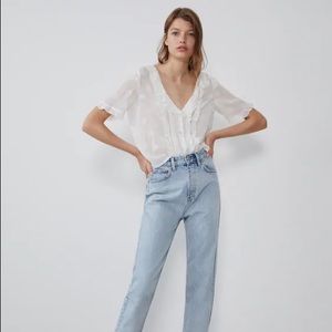 TEXTURED WEAVE RUFFLED SHIRT